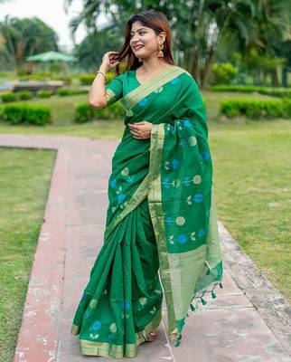Floral Woven Design Zari Mysore Silk Saree 1