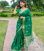 Floral Woven Design Zari Mysore Silk Saree