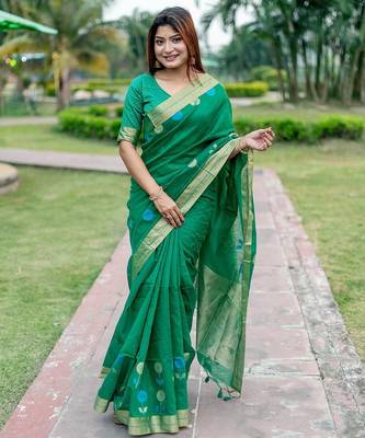 Floral Woven Design Zari Mysore Silk Saree 2