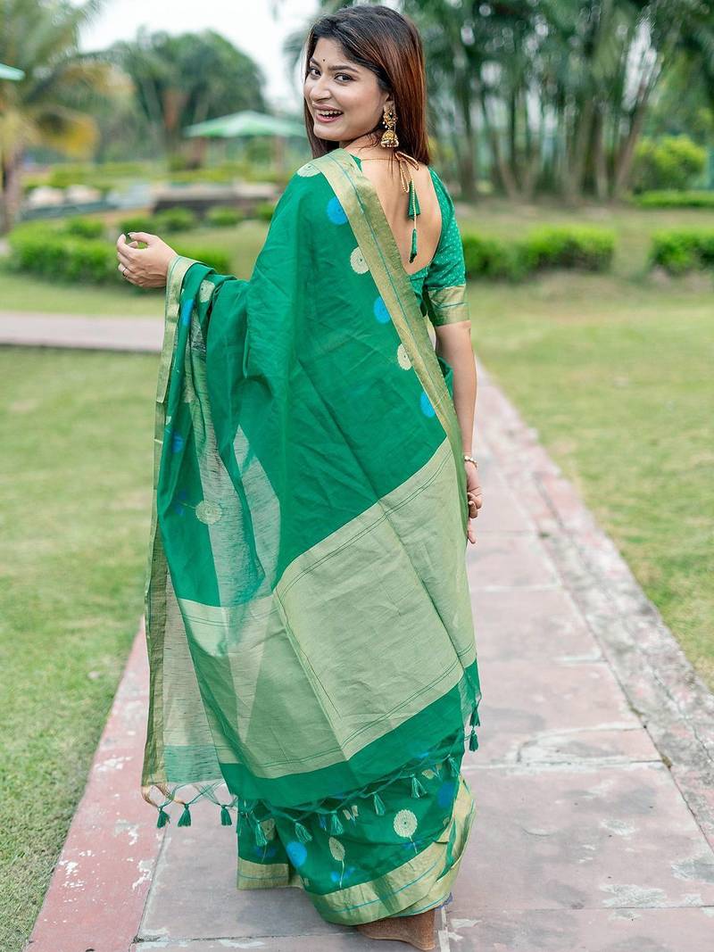 Floral Woven Design Zari Mysore Silk Saree