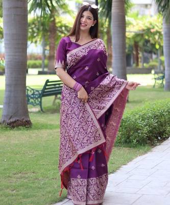 Woven Design Zari Bhagalpuri Saree 1