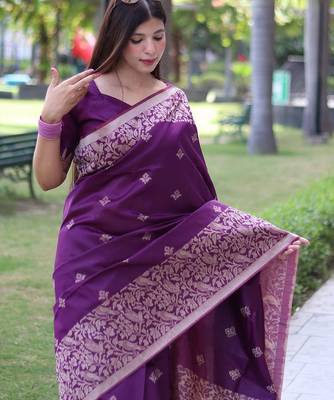 Woven Design Zari Bhagalpuri Saree 3