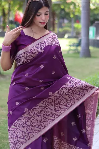 Woven Design Zari Bhagalpuri Saree