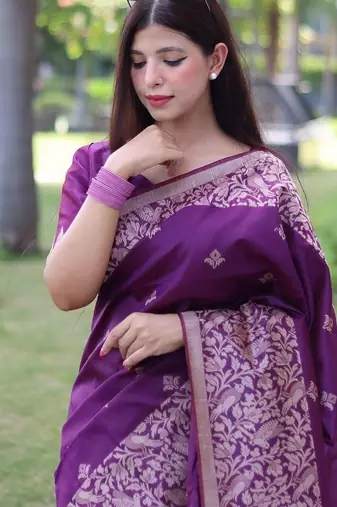Woven Design Zari Bhagalpuri Saree