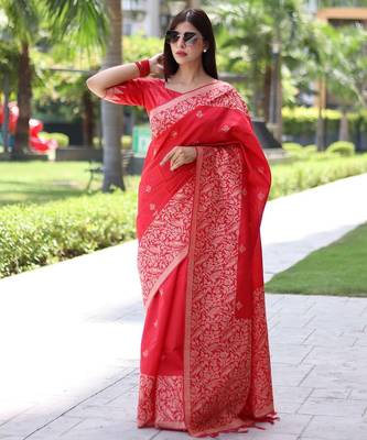 Woven Design Zari Bhagalpuri Saree 1