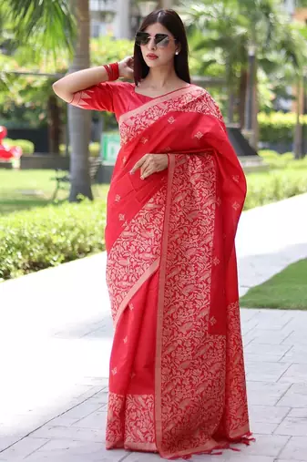 Woven Design Zari Bhagalpuri Saree