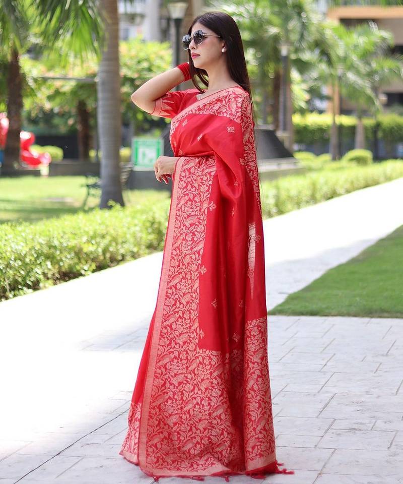 Woven Design Zari Bhagalpuri Saree