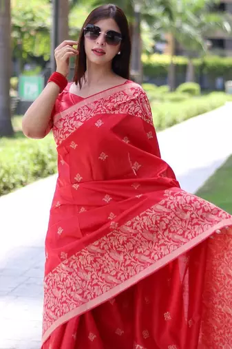 Woven Design Zari Bhagalpuri Saree