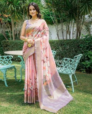 Floral Zari Silk Cotton Jamdani Saree 1