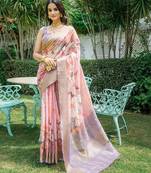 Floral Zari Silk Cotton Jamdani Saree