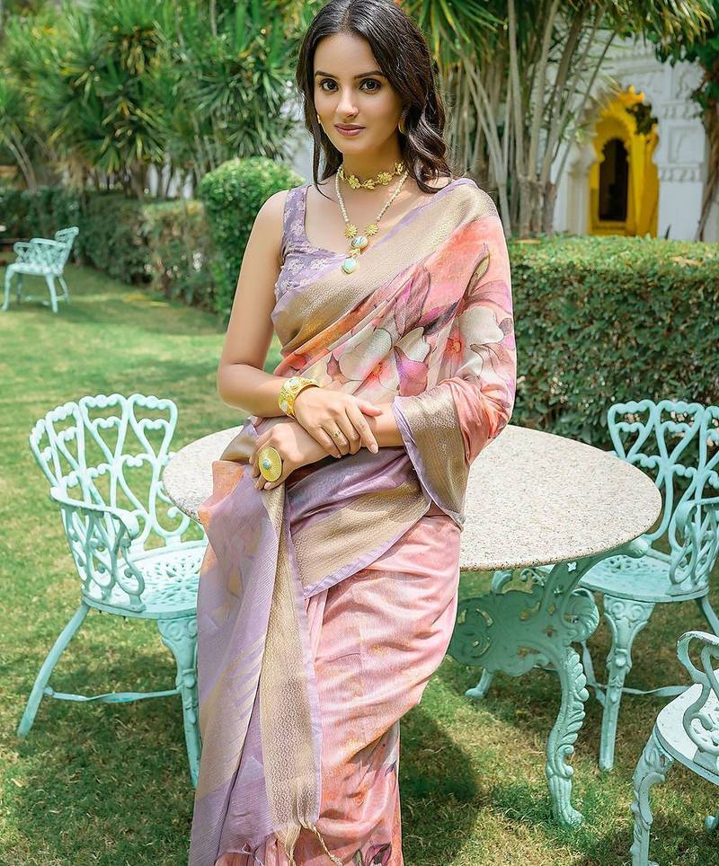 Floral Zari Silk Cotton Jamdani Saree