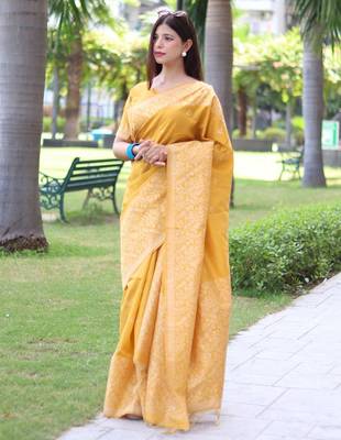 Ethnic Motifs Woven Design Bhagalpuri Saree 1