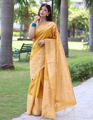Ethnic Motifs Woven Design Bhagalpuri Saree 2