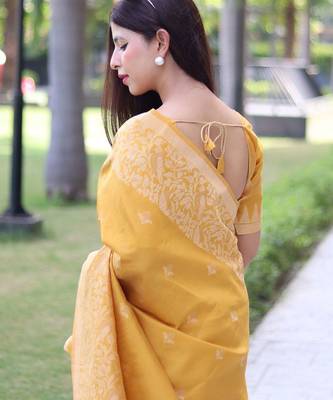 Ethnic Motifs Woven Design Bhagalpuri Saree 5