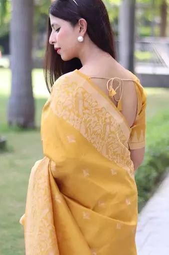 Ethnic Motifs Woven Design Bhagalpuri Saree