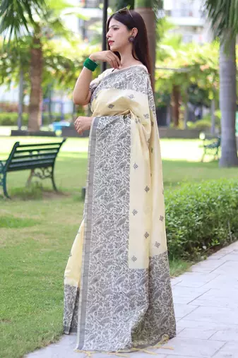 Ethnic Motifs Woven Design Bhagalpuri Saree