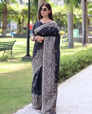 Ethnic Motifs Woven Design Bhagalpuri Saree 1