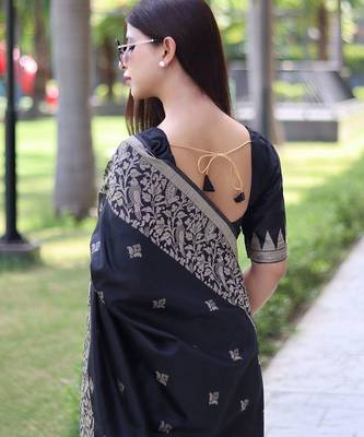Ethnic Motifs Woven Design Bhagalpuri Saree 5