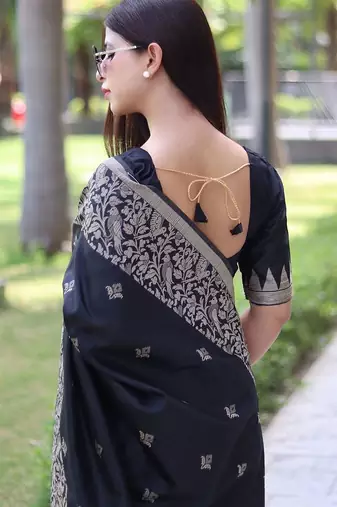 Ethnic Motifs Woven Design Bhagalpuri Saree