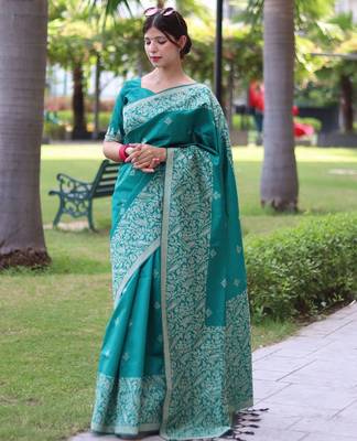 Ethnic Motifs Woven Design Bhagalpuri Saree 2