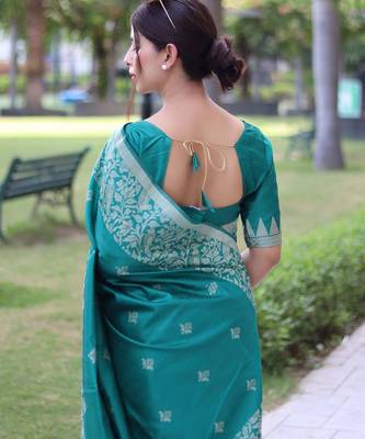 Ethnic Motifs Woven Design Bhagalpuri Saree 5