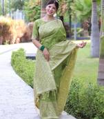 Ethnic Motifs Woven Design Zari Bhagalpuri Saree