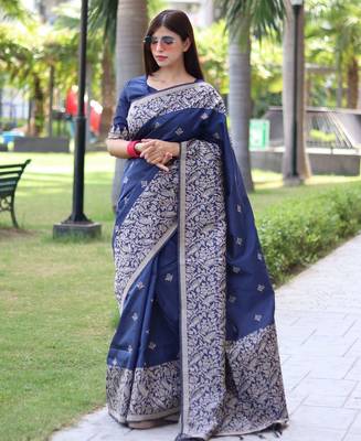 Ethnic Motifs Woven Design Bhagalpuri Saree 1