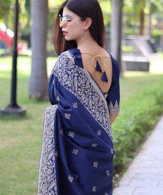 Ethnic Motifs Woven Design Bhagalpuri Saree 5