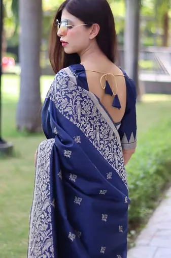 Ethnic Motifs Woven Design Bhagalpuri Saree