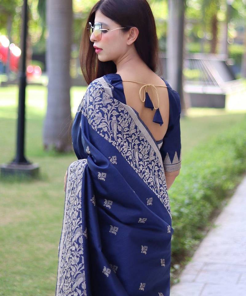 Ethnic Motifs Woven Design Bhagalpuri Saree