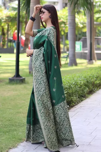 Ethnic Motifs Woven Design Bhagalpuri Saree