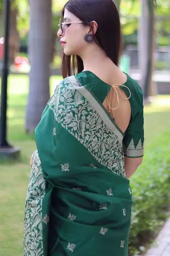 Ethnic Motifs Woven Design Bhagalpuri Saree