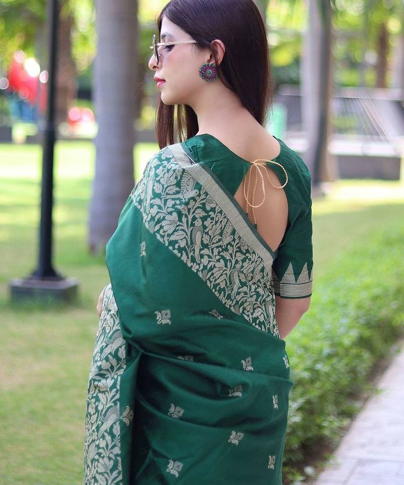 Ethnic Motifs Woven Design Bhagalpuri Saree
