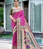 Ethnic Motif Woven Design Zari Patola Saree