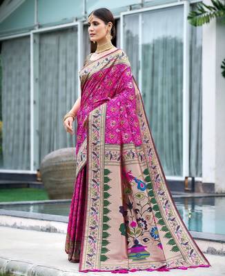 Ethnic Motif Woven Design Zari Patola Saree 2