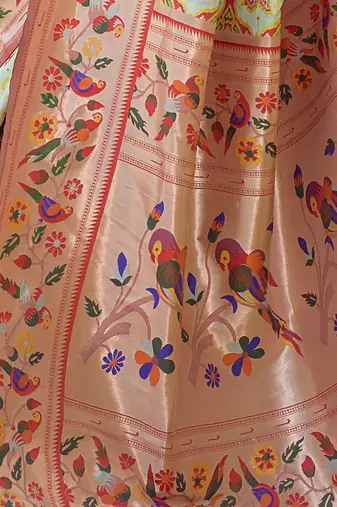 Ethnic Motifs Woven Design Zari Paithani Saree