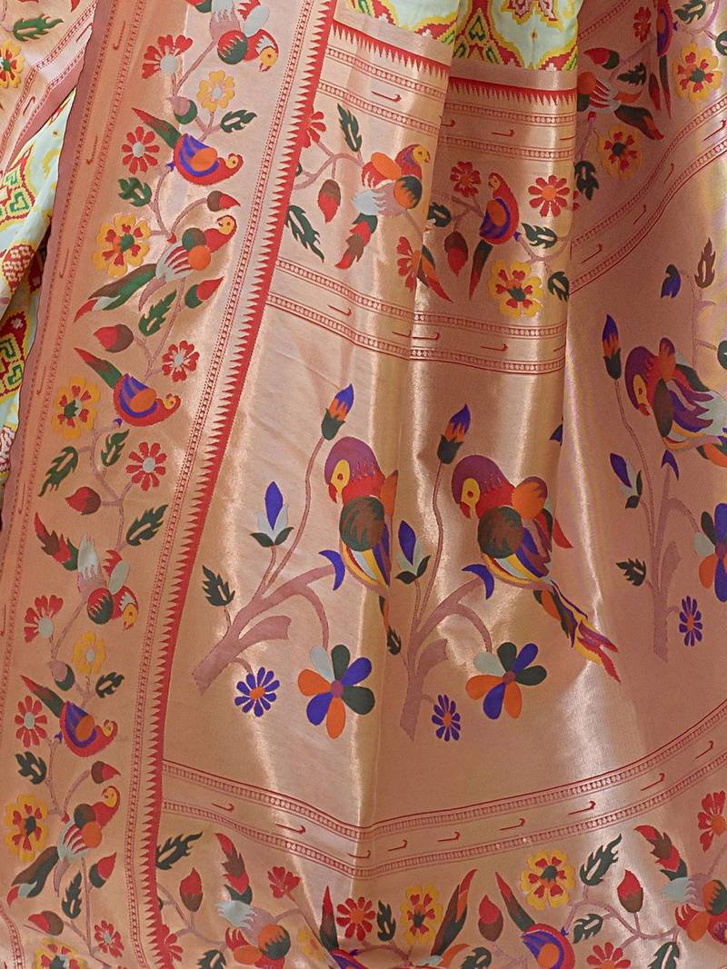 Ethnic Motifs Woven Design Zari Paithani Saree