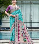 Ethnic Motifs Woven Design Zari Patola Saree