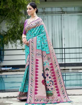 Ethnic Motifs Woven Design Zari Patola Saree 2