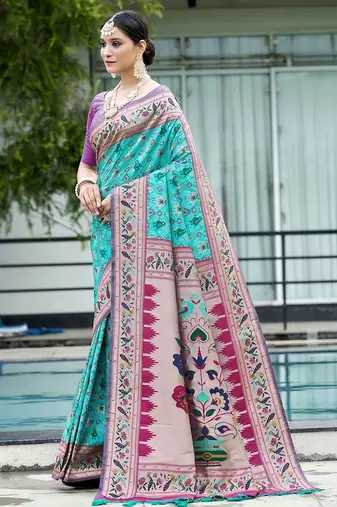 Ethnic Motifs Woven Design Zari Patola Saree