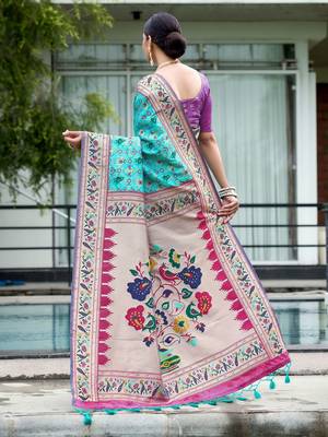 Ethnic Motifs Woven Design Zari Patola Saree 3