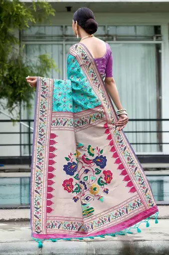 Ethnic Motifs Woven Design Zari Patola Saree