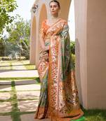 Ethnic Motifs Woven Design Zari Detail Art Silk Paithani Saree