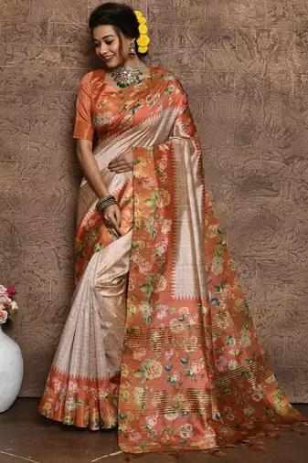 Floral Printed Silk Cotton Saree