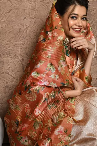 Floral Printed Silk Cotton Saree