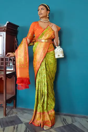 Woven Design Zari Patola Saree