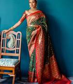 Ethnic Motifs Woven Design Zari Patola Saree