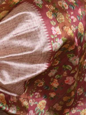 Floral Printed Silk Cotton Saree 4