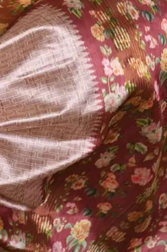 Floral Printed Silk Cotton Saree
