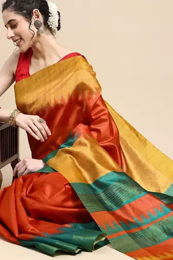 Colourblocked Zari Silk Cotton Saree